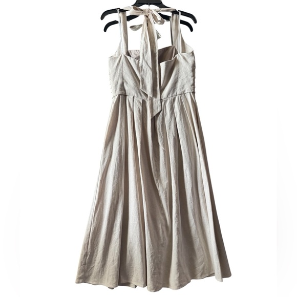 Donna Karan Halter Neck linen blend Midi Dress - Picture 6 of 11